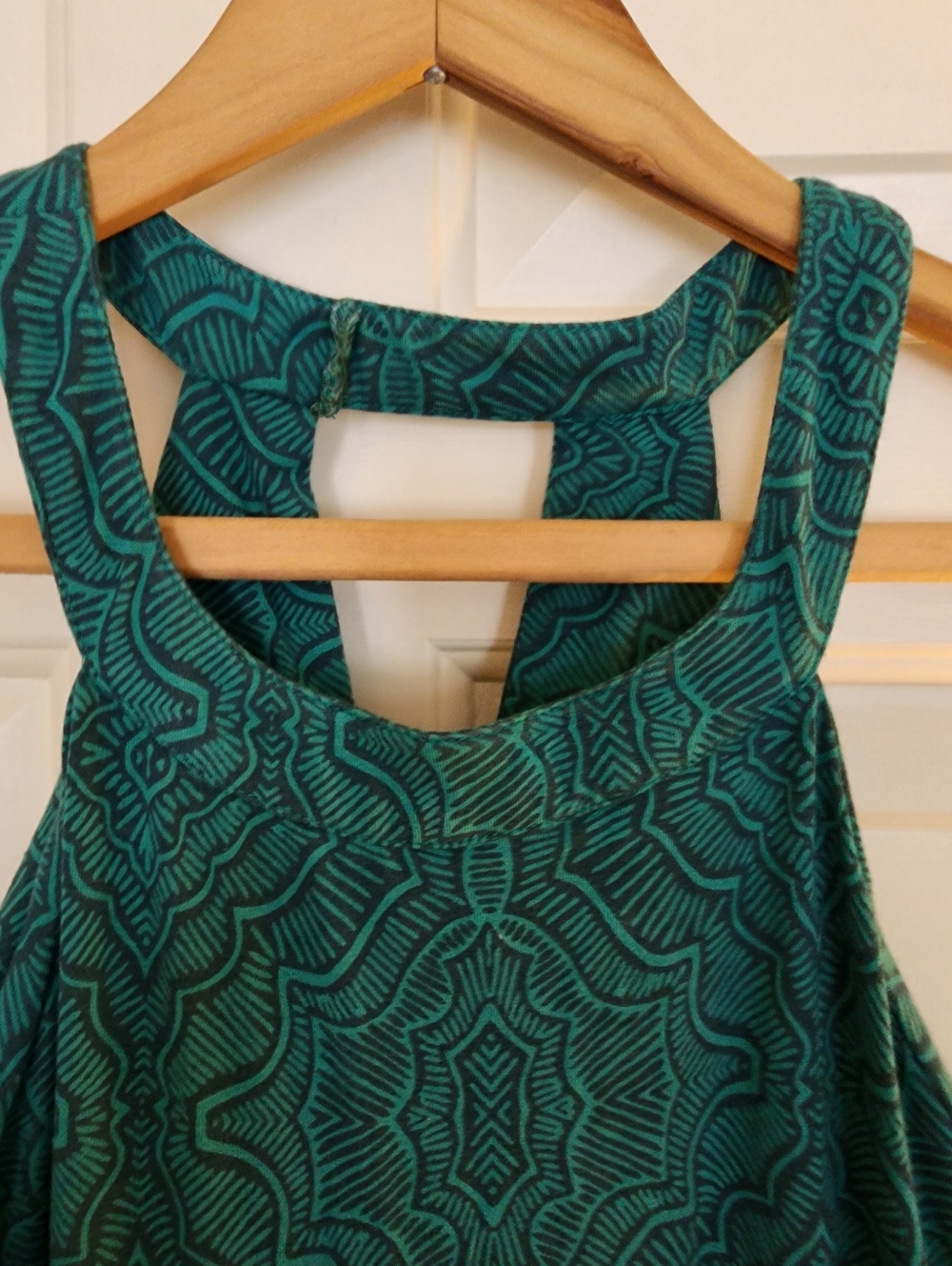 Prana Skye Maxi Halter Dress Size Medium Teal Organic Cotton Boho Earthy Resort - Picture 9 of 12